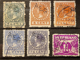 Netherlands, Nederland; Roltanding; POKO Perfins AEG 1; 6 Different Stamps - Zonder Classificatie