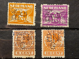 Netherlands, Nederland; Roltanding; POKO Perfins BNG; 4 Different Stamps - Non Classés