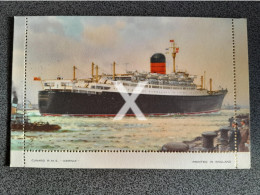 CUNARD RMS IVERNIA  OLD COLOUR ART POSTCARD LETTER CARD  SHIPPING STEAMER ARTIST SIGNED T.E. TURNER - Piroscafi