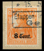 BES 1WK ETAPPE WEST Nr 3a Gestempelt Briefstück X7795A2 - Ocupación 1914 – 18