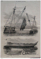 Marine - Toulon - Les Dernières épaves Du "Magenta"  -  Page Original 1876 - Historical Documents