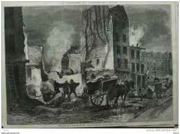 Démolitions De La Butte-des-Moulins - Page Original 1876 - Historical Documents