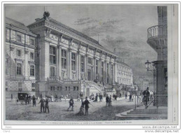 Paris - La Nouvelle Facade Du Palais Du Justice - Page Original - 1876 - Documents Historiques