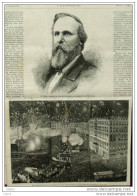 L´élection Présidentielle Aux ètats-Unis - Hayes, Canditat Du Parti Républicain -  Page Original - 1876 - Documents Historiques