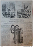 Le Caveau Mortuaire De La Famille Casimir Perrier - Machine à Vapeur Verticale - Page Original 1876 - Historical Documents