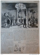 Paris - Reconstruction Au Museum De L'éléphant Fossile De Durfort (Gard) - Page Original 1876 - Documenti Storici