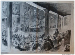 Paris - Le Congres Ouvrier: Une Séance Dans La Salle Des écoles De La Rue D'Arras - Page Original 1876 - Historische Dokumente