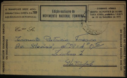 AÉROGRAMA - EDIÇÂO EXCLUSIVA DO MOVIMENTO NACIONAL FEMENINO - Storia Postale