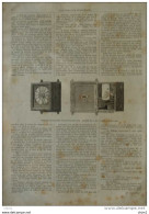 Horloge De Contrôle électro-magnétique, Système De C. Et P.Feyn à Stuttgart- Page Original 1876 - Documentos Históricos