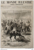 Paris - Le Carrousel Militaire Par L'école De Saumur - Types Et Costumes - Page Original 1876 - Historical Documents