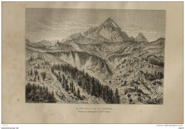 Le Mont Viso, Vue De San Chiaffredo -  Page Original 1876 - Documentos Históricos