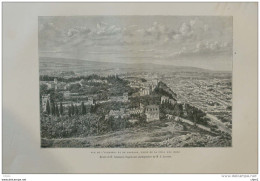 Vue De L'Alhambra Et De Grenade, Prise De La Silla De Moro -  Page Original 1876 - Historical Documents