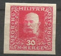 Bosnia Bosnien K.u.K. Austria Hungary Mi.107PUI PROOF Imperforated In Red MH / * 1916 - Bosnie-Herzegovine