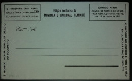 AÉROGRAMA - EDIÇÂO EXCLUSIVA DO MOVIMENTO NACIONAL FEMENINO - Storia Postale