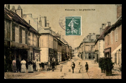 58 - PREMERY - LA GRANDE RUE - CARTE TOILEE ET COLORISEE - Autres & Non Classés