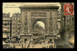 75 - PARIS 10EME - PORTE ST-DENIS - CARTE TOILEE ET COLORISEE - Distrito: 10