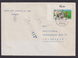 Bundesrepublik Berlin Brief Bogenecke Eckrand EF 1128 Oslo Norwegen Retour - Covers & Documents