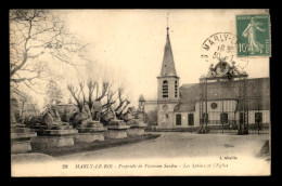 78 - MARLY-LE-ROI - PROPRIETE DE V. SARDOU - LES SPHINX ET L'EGLISE - GRILLE EN FER FORGEE - Marly Le Roi