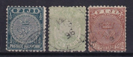 FIJI 1891-96 - Canceled - Sc# 53, 56, 57 - Fidji (...-1970)