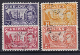 ST. HELENA 1938-40 - Canceled - Sc# 118, 119A, 120, 121 - Sint-Helena