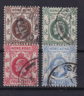 HONGKONG 1904 - Canceled - Sc# 86, 88, 90, 95 - Gebruikt