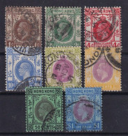 HONGKONG 1921 - Canceled - Sc# 129, 130, 133, 137, 139, 141, 142, 143 - Used Stamps