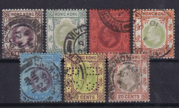 HONGKONG 1903 - Canceled - Sc# 71, 72, 73, 74, 76, 77, 78 - Used Stamps