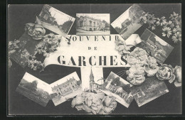 Passepartout-CPA Garches, Vues Du Lieu Als Postkarten Avec Des Fleursschmuck  - Garches