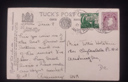 D)1944, IRELAND, POSTCARD SENT TO U.S.A, AIR MAIL, WITH STAMPS III CENTENARY OF THE DEATH OF THE CHRONICLER MICHAEL O'CL - Otros & Sin Clasificación