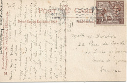 British Empire Exhibition 1924 - Matasello Especial Sobre Yvert 172 Y Postal De La Exposicion (Canadad) Oct. 16 1924 - Postmark Collection