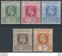 1902-03 Cayman Islands Edoardo VII 5v. MH SG N. 3/7 - Autres & Non Classés