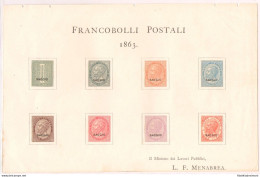 1863 Foglietto Menabrea - I Valori Della De La Rue Con Soprastampa SAGGIO - Altri & Non Classificati