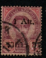 Thailand Cat 56b 1898 Provisional 1 Att On 12 Atts, Used 1st T Roman, - Thailand