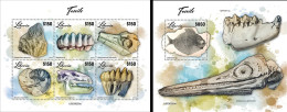 Liberia 2023, Fossils, 6val In BF +BF - Fossiles