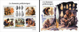 Guinea 2023, Prehistoric Men, Fossil, 5val In BF +BF - Guinea (1958-...)