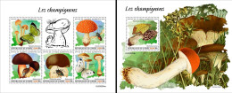 Guinea 2023, Mushrooms, Insects, Butterfly, 5val In BF +BF - Butterflies