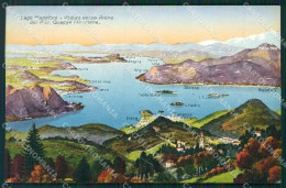 Verbania Lago Maggiore Mappa PIEGHINA Cartolina KV4602 - Verbania