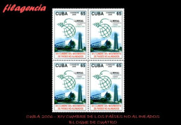 CUBA. BLOQUES DE CUATRO. 2006-21 XIV REUNIÓN CUMBRE DEL MOVIMIENTO DE PAÍSES NO ALINEADOS - Ungebraucht