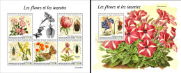 Guinea 2023, Flowers And Insects, 5val In BF +BF - Beetles