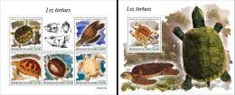 Guinea 2023, Animals, Turtle, 5val In BF +BF - Tortugas