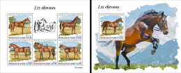Guinea 2023, Animals, Horses, 5val In BF +BF - Chevaux