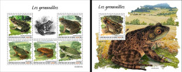 Guinea 2023, Animals, Frogs, 5val In BF +BF - Frogs