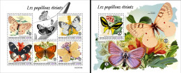 Guinea 2023, Animals, Butterfly, 5val In BF +BF - Butterflies