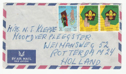 1964 LIBYA Multi SCOUTS Stamps COVER To Netherlands Air Mail Scouting - Libië