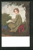 Künstler-AK G. Hirth`s Verlag, Serie VI, 5, Ludwig Von Zumbusch: Mädchen Johanna Schreibt In Ein Heft  - Zumbusch, Ludwig V.