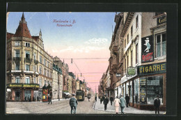 AK Karlsruhe, Kaiserstrasse Mit Strassenbahn  - Tramways