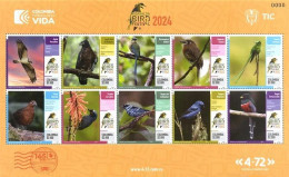 03-KOLUMBIEN - 2024-MNH SHEET- RISARALDA BIRD FESTIVAL -BIRDS - Colombia
