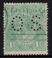 AUSTRALIA 1918-23 1.1/2d  GREEN  KGV STAMP "OS" PERF.14 1st WMK SG.70 VFU - Used Stamps