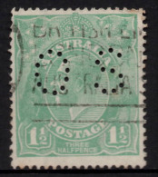 AUSTRALIA 1918-23 1.1/2d  GREEN  KGV STAMP "OS" PERF.14 1st WMK SG.O70 VFU - Usati