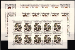 Tschechoslowakei 3017-3021 Postfrisch Kleinbogensatz / Pilze #JA762 - Autres & Non Classés